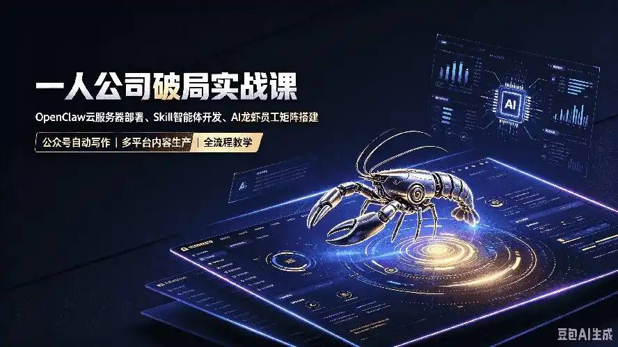 一人公司破局实战课｜OpenClaw云服务器部署、Skill智能体开发、AI龙虾员工矩阵搭建，公众号自动写作与多平台内容…-北极星资源库