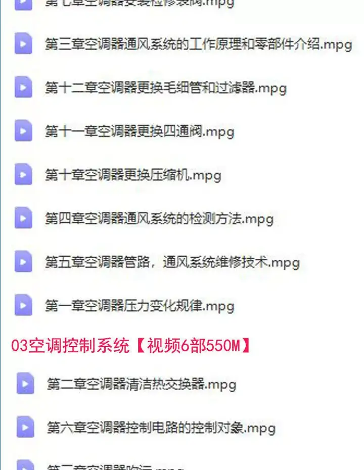 26.9G空调维修视频教程【全网最全】 空调拆解检修故障排查安装组装管道通风控制器【电商热销553】