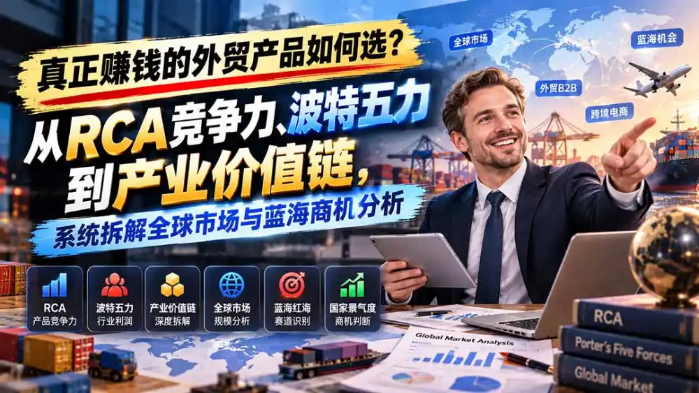 真正赚钱的外贸B2B产品如何选?从RCA竞争力、波特五力到产业价值链,系统拆解全球市场与蓝海商机分析-北极星资源库