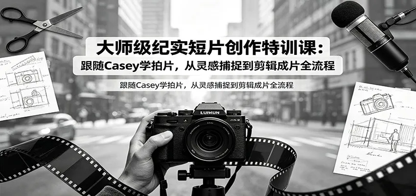 大师级纪实短片创作特训课：跟随Casey学拍片，从灵感捕捉到剪辑成片全流程-北极星资源库