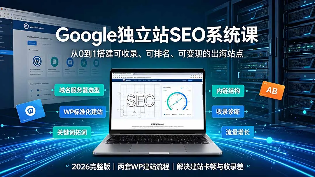 Google独立站SEO-7月系统课：出海基建×WordPress建站×AI内容生产×站内外优化×Search Console×AdSense变现-北极星资源库