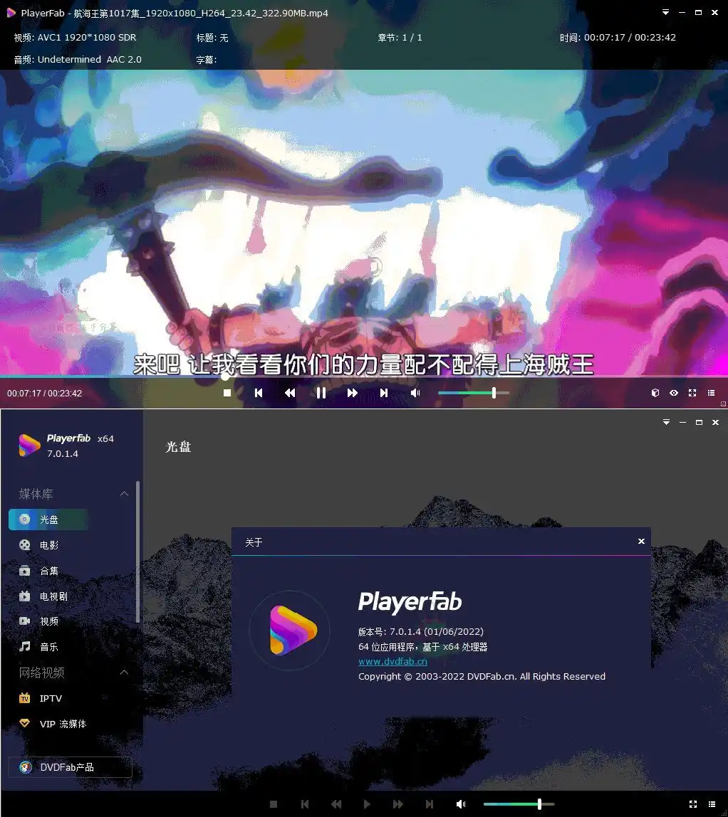 DVDFab Player 7.0.5.8中文版-北极星资源库