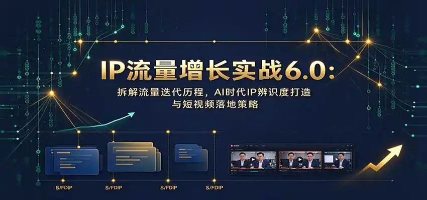 IP流量增长实战6.0：拆解流量迭代历程，AI时代IP辨识度打造与短视频落地策略-北极星资源库