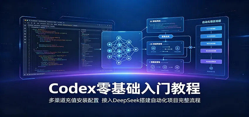 Codex零基础入门教程：多渠道充值安装配置，接入DeepSeek搭建自动化项目完整流程-北极星资源库