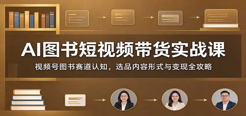 AI图书短视频带货实战课:视频号图书赛道认知,选品内容形式与变现全攻略-北极星资源库