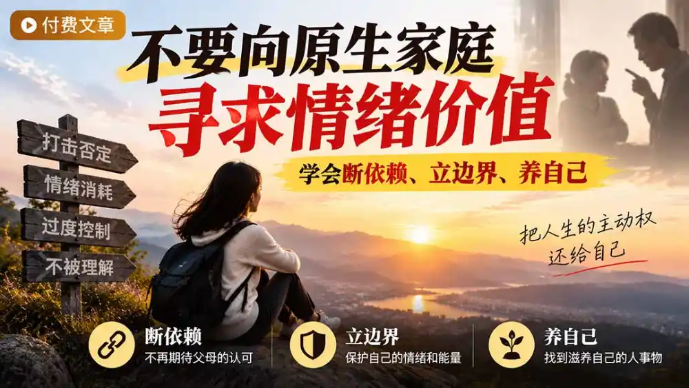 付费文章：不要向原生家庭寻求情绪价值，学会断依赖、立边界、养自己-北极星资源库