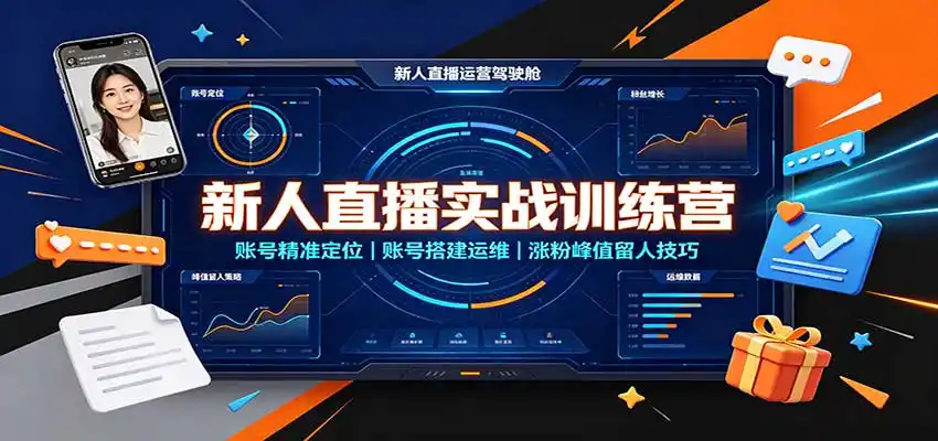新人直播实战训练营：账号精准定位，账号搭建运维，涨粉峰值留人技巧-北极星资源库