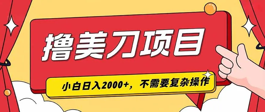 撸美刀，单日收入2000+，小白可做-北极星资源库