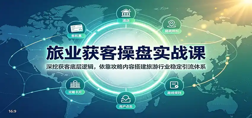 旅业获客操盘实战课：深挖获客底层逻辑，依靠攻略内容搭建旅游行业稳定引流体系-北极星资源库