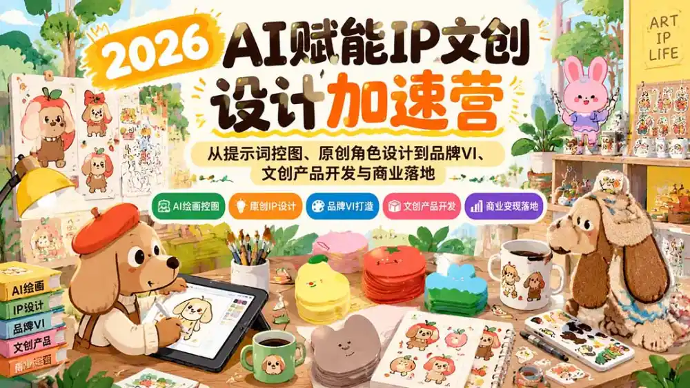 2026AI赋能IP文创设计加速营：从提示词控图、原创角色设计到品牌VI、文创产品开发与商业落地-北极星资源库