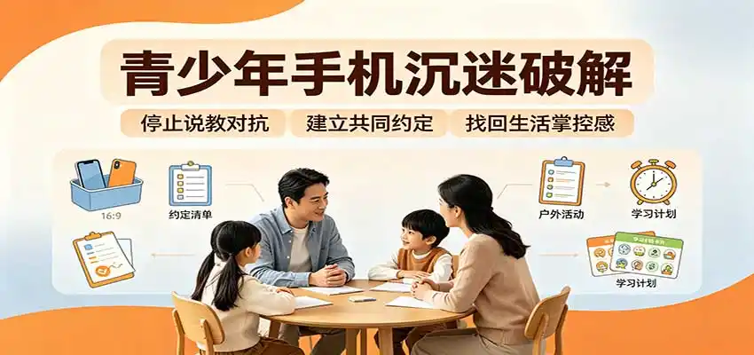 青少年手机沉迷破解：跳出管控说教思维，六步法引导孩子夺回注意力掌控权-北极星资源库
