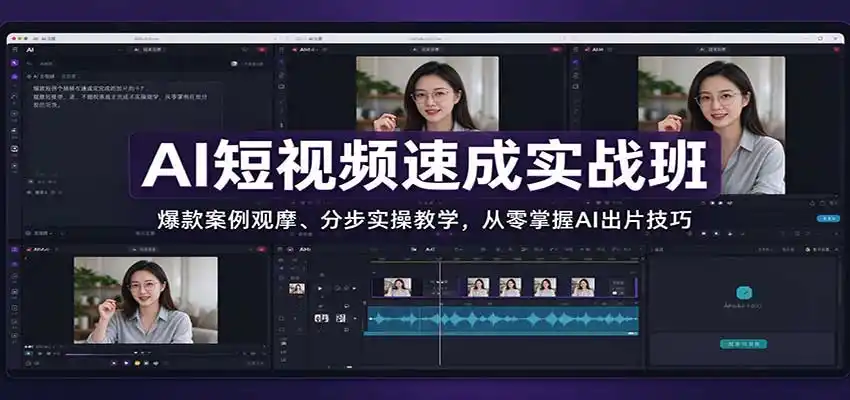 AI短视频速成实战班：爆款案例观摩、分步实操教学，从零掌握AI出片技巧-北极星资源库