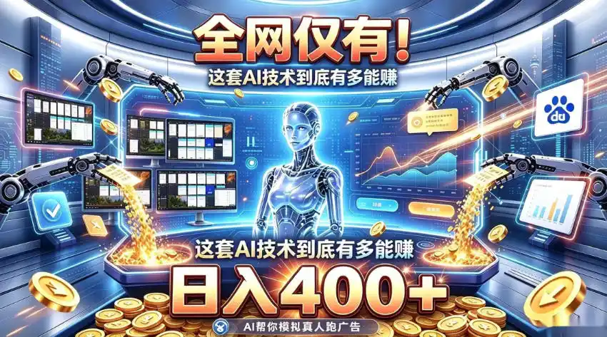 全网仅有！这套AI技术到底有多能賺，日入400+，无需人工干预，实现真正被动变现【揭秘】-北极星资源库