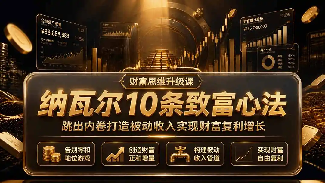 付费文章：纳瓦尔10条致富心法，跳出内卷打造被动收入实现财富复利增长-北极星资源库