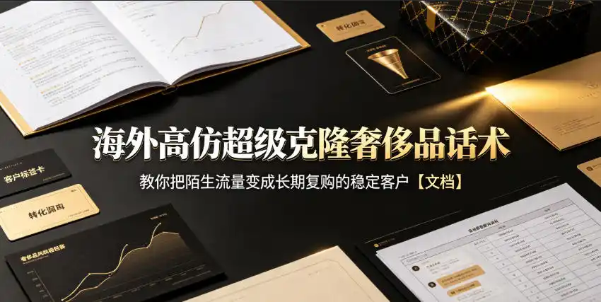 海外高仿超级克隆奢侈品话术，教你把陌生流量变成长期复购的稳定客户【文档】-北极星资源库