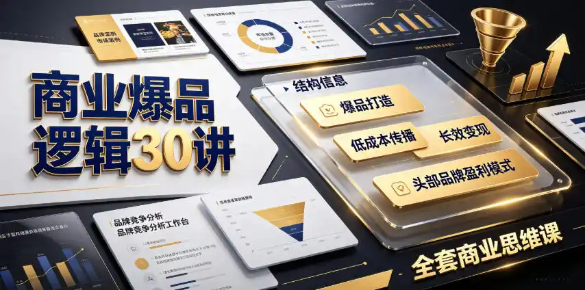 商业爆品逻辑30讲｜拆解各行各业头部品牌盈利模式，吃透爆品打造、低成本传播、长效变现全套商业思维课-北极星资源库