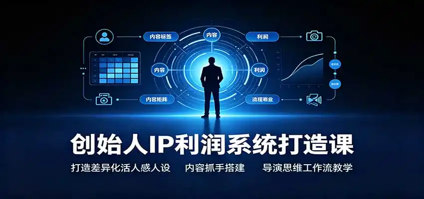 创始人IP利润系统打造课：打造差异化活人感人设，内容抓手搭建，导演思维工作流教学-北极星资源库