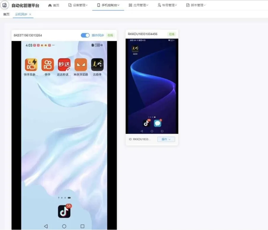 云手机群控系统源码 云手机多开群控 自动化管理程序源码-北极星资源库
