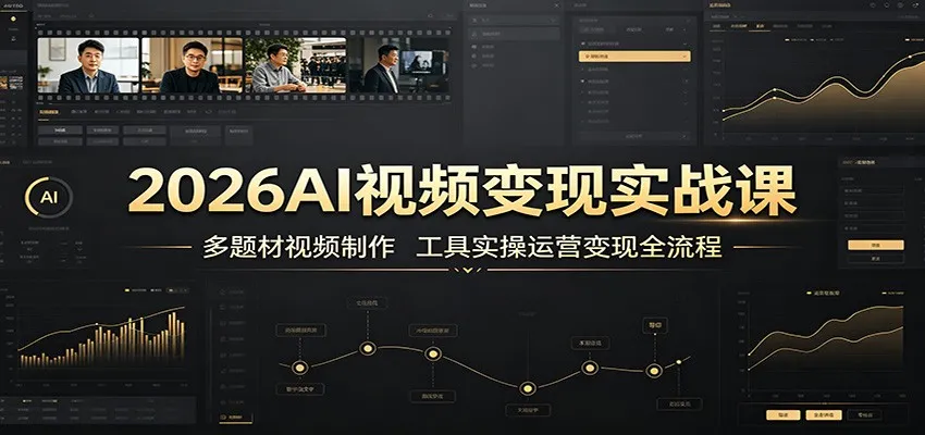 2026AI视频变现实战课：多题材视频制作，工具实操运营变现全流程-北极星资源库