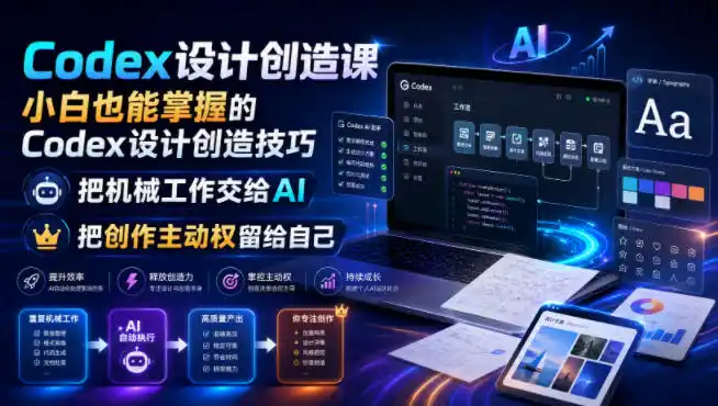 Codex设计创造课，小白也能掌握的Codex设计创造技巧，把机械工作交给AI，把创作主动权留给自己-北极星资源库