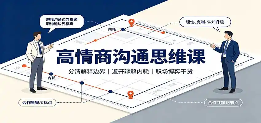 高情商沟通思维课：分清解释边界，避开辩解内耗，职场博弈干货-北极星资源库