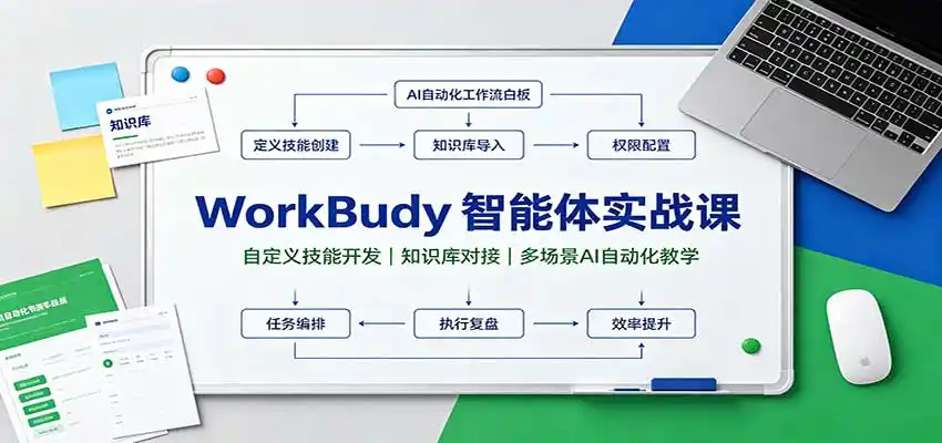 WorkBuddy智能体实战课：自定义技能开发，知识库对接，多场景AI自动化教学-北极星资源库