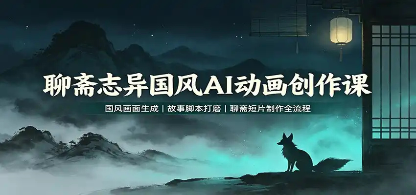聊斋志异国风AI动画创作课：国风画面生成，故事脚本打磨，聊斋短片制作全流程-北极星资源库