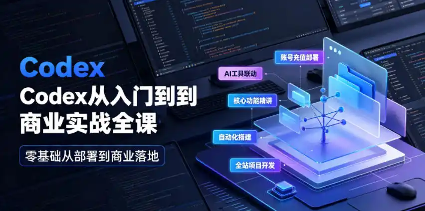 Codex从入门到商业实战全课｜账号充值部署、AI工具联动、核心功能精讲、自动化搭建、全站项目开发零基础教程-北极星资源库
