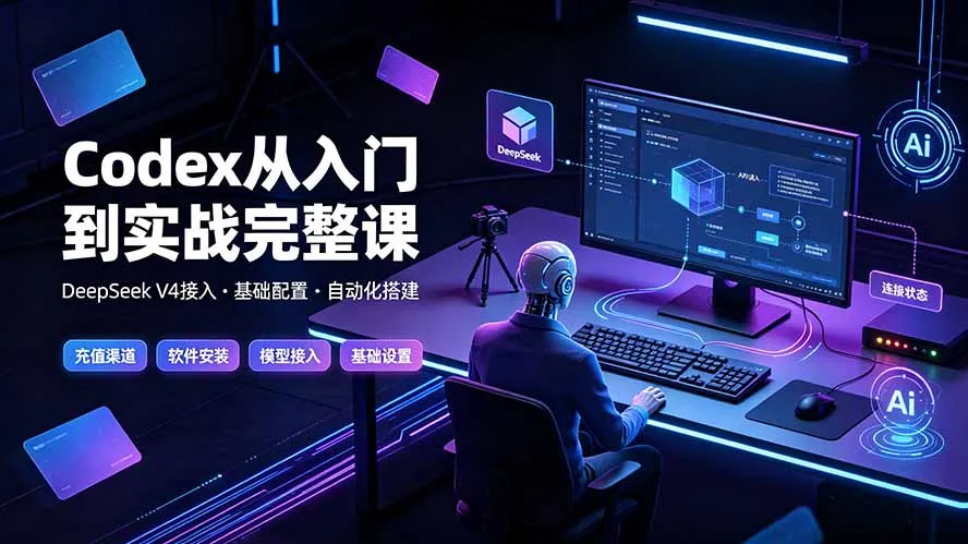Codex从入门到实战完整课｜充值·安装·接入DeepSeek，记忆·插件·Skill·CLI·MCP全拆解-北极星资源库