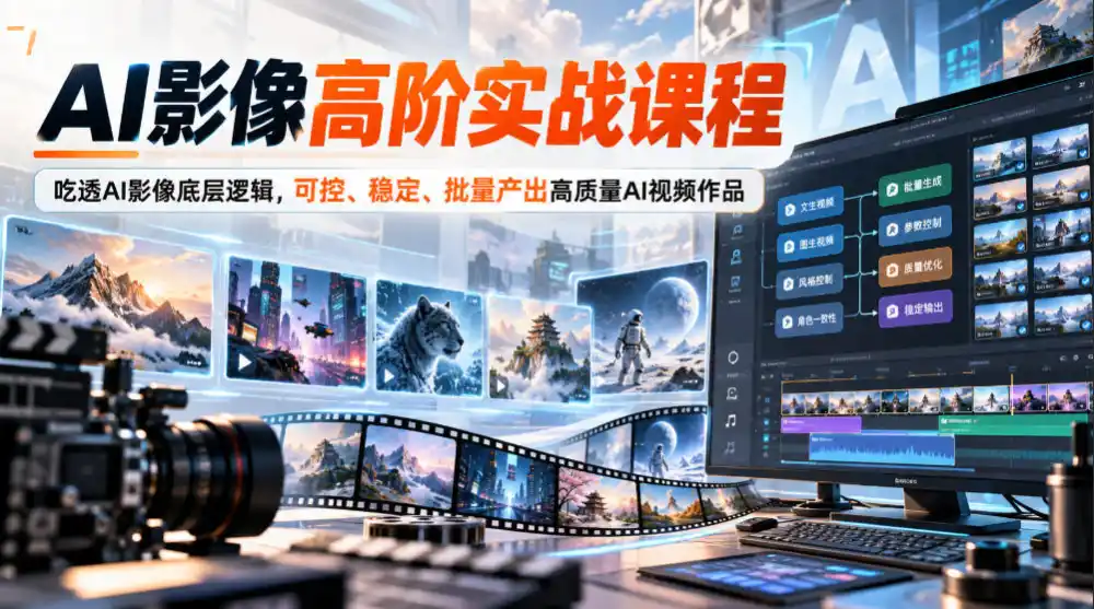 AI影像高阶实战课程，吃透AI影像底层逻辑，可控、稳定、批量产出高质量AI视频作品-北极星资源库