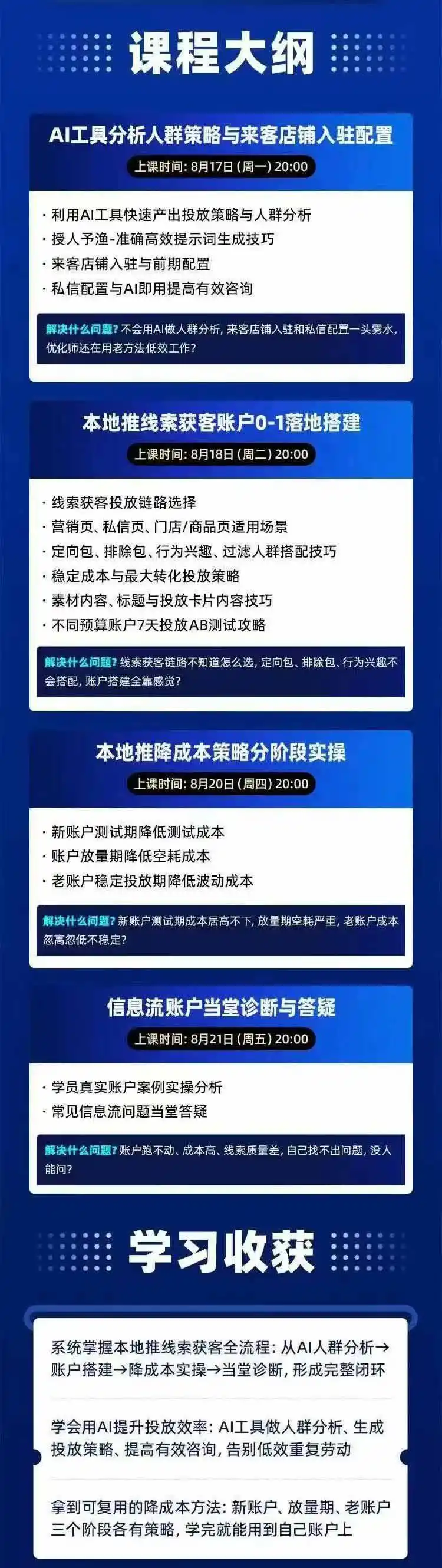 图片[2]-2026巨量AD本地推线索获客全流程实战课-33期：AI人群分析、账户搭建、7天测试、分阶段降本与投放优化-北极星资源库