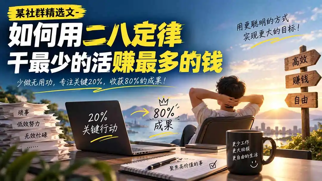 某社群精选文-如何用二八定律干最少的活赚最多的钱-北极星资源库
