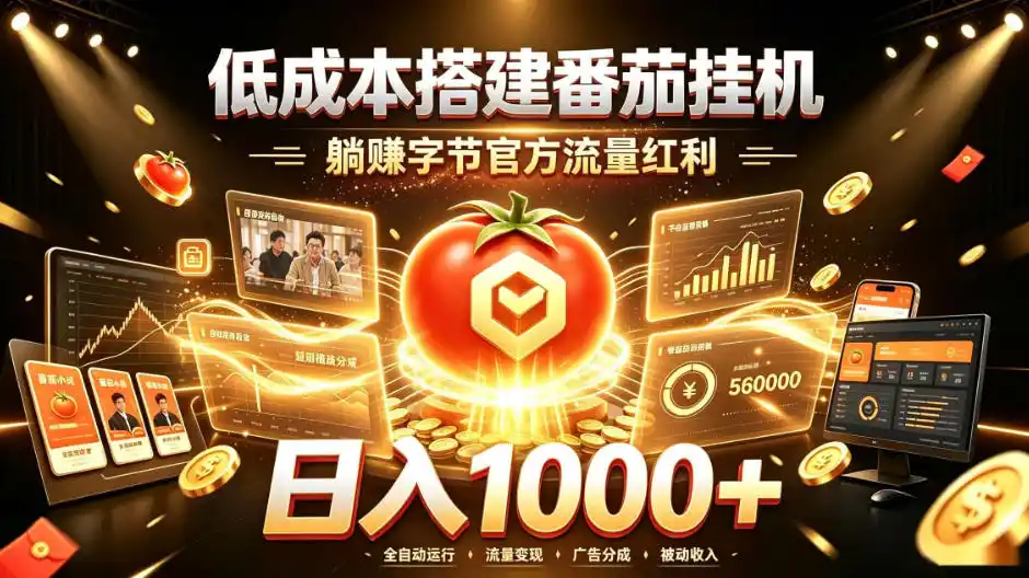 低成本搭建番茄挂G，躺賺字节官方流量红利，日入1k+，全程傻瓜式落地【揭秘】-北极星资源库