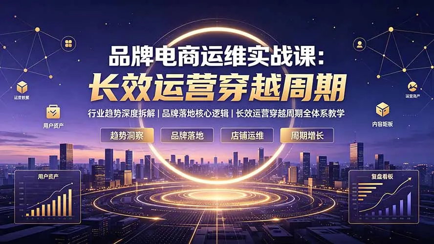 品牌电商运维实战课：行业趋势深度拆解｜品牌落地核心逻辑｜长效运营穿越周期全体系教学-北极星资源库