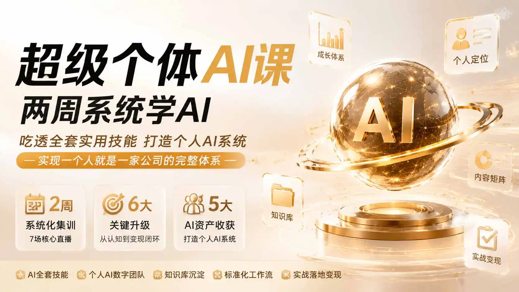 超级个体AI课 两周系统学AI；吃透全套实用技能打造个人AI系统，实现一个人就是一家公司的完整体系(更新0823-北极星资源库