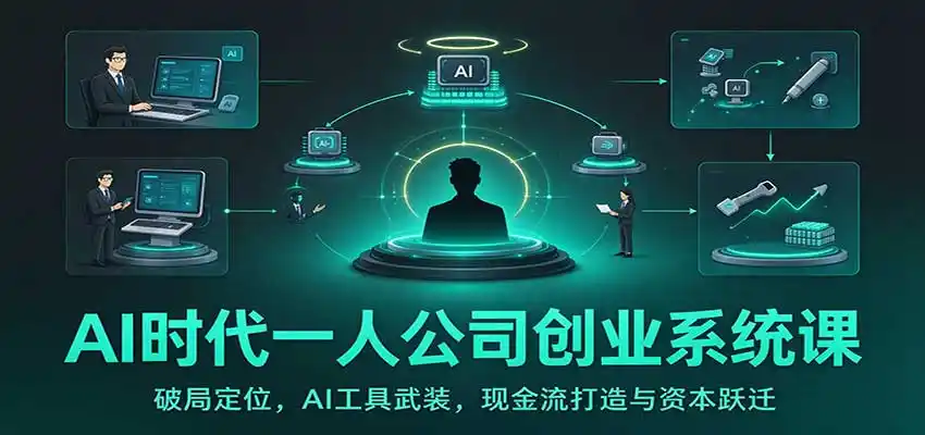 AI时代一人公司创业系统课：破局定位，AI工具武装，现金流打造与资本跃迁-北极星资源库