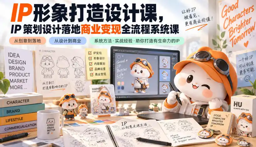 IP形象打造设计课,IP策划设计落地商业变现全流程系统课-北极星资源库