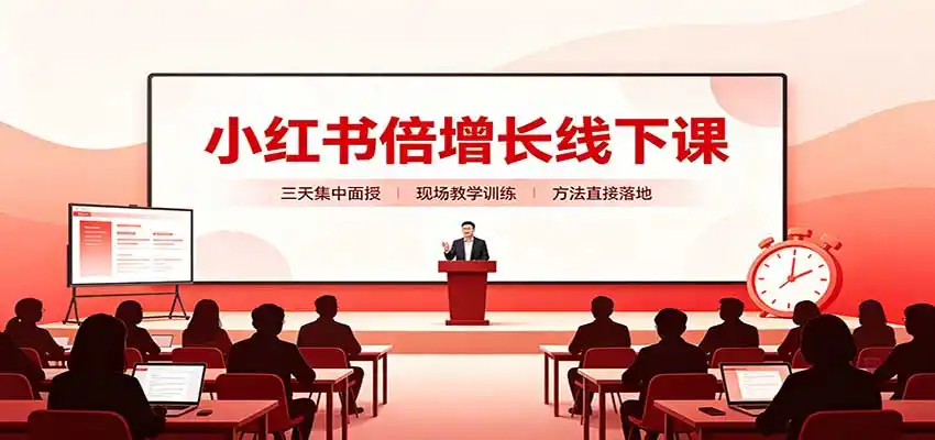 小红书倍增长线下课：三天集中面授，拆解选品、素材制作与起号全链路-北极星资源库