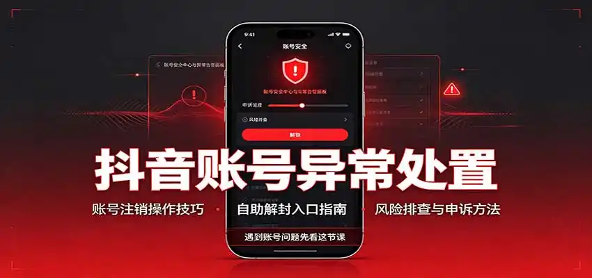 抖音账号异常处置，账号注销操作技巧，自助解封入口-北极星资源库