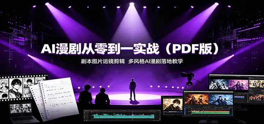 AI漫剧从零到一实战(PDF版)：剧本图片运镜剪辑，多风格AI漫剧落地教学-北极星资源库