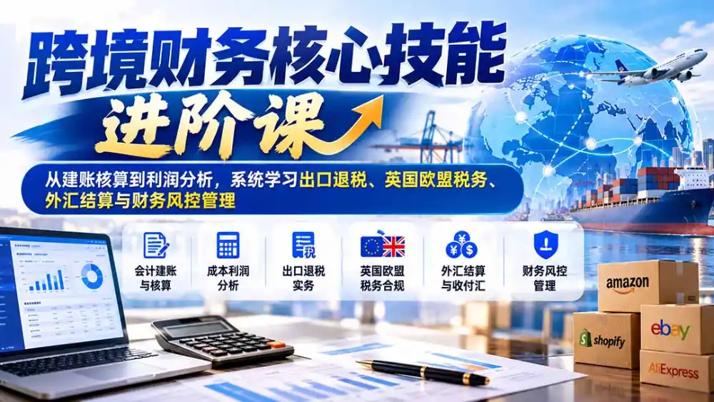 跨境财务核心技能进阶课：从建账核算到利润分析，系统学习出口退税、英国欧盟税务、外汇结算与财务风控管理-北极星资源库