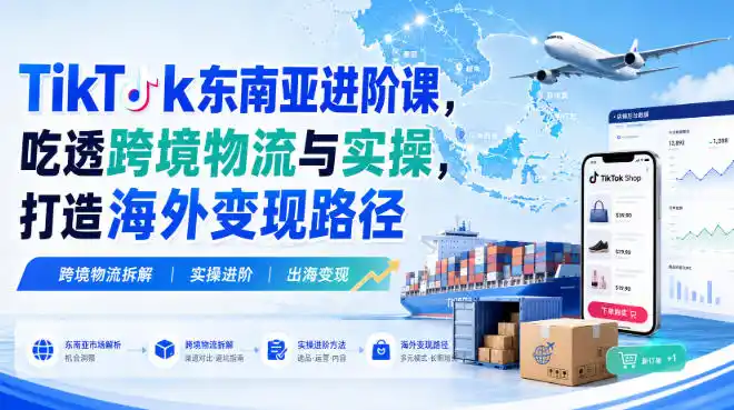 TikTok东南亚进阶课，吃透跨境物流与实操，打造海外变现路径-北极星资源库
