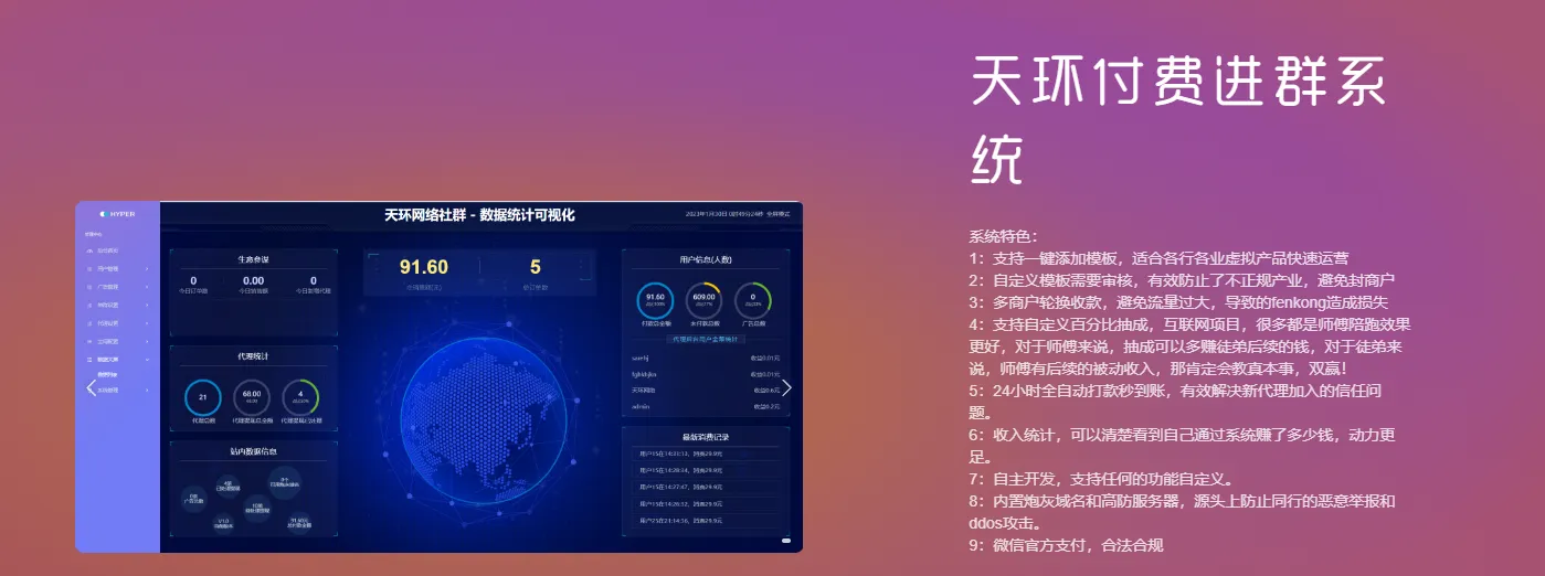 天环付费进群系统V2.0-北极星资源库
