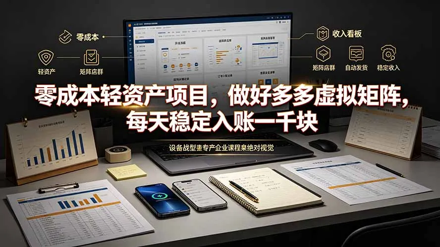 零成本轻资产项目，做好多多虚拟矩阵，每天稳定入账一千块-北极星资源库