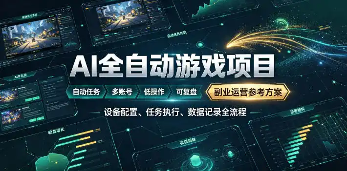 AI全自动游戏躺賺副业：日入几百，稳定运行三年的项目！【揭秘】-北极星资源库