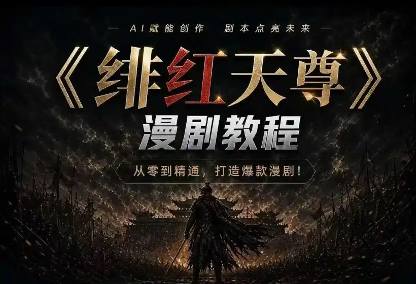 绯红天尊AI漫剧系统教程｜从零入门到精通，工具运用+剧本创作+爆款逻辑+提示词素材+镜头剪辑，全套爆款漫剧落地实战课-北极星资源库