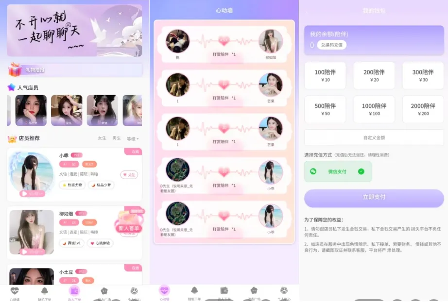 最新陪玩陪聊系统网站源码 陪玩管理系统 / 匹配交友系统 娱乐交友系统公众号版-北极星资源库