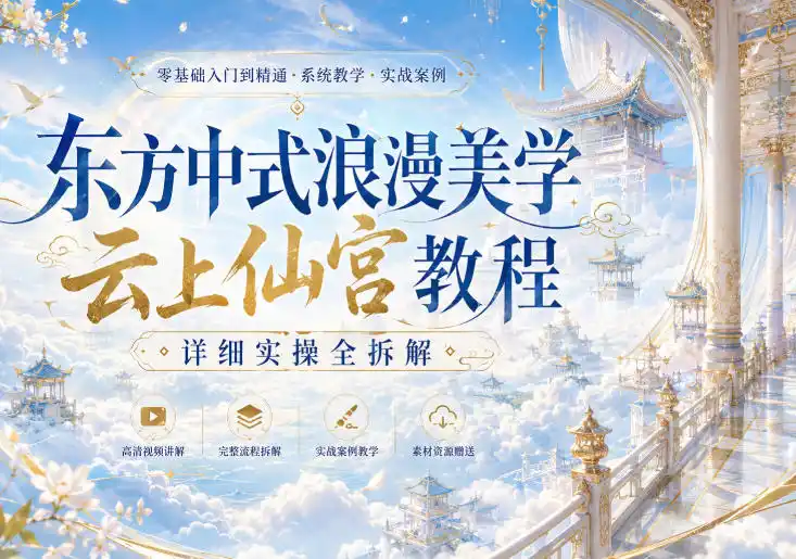 东方中式浪漫美学云上仙宫教程，详细实操全拆解-北极星资源库