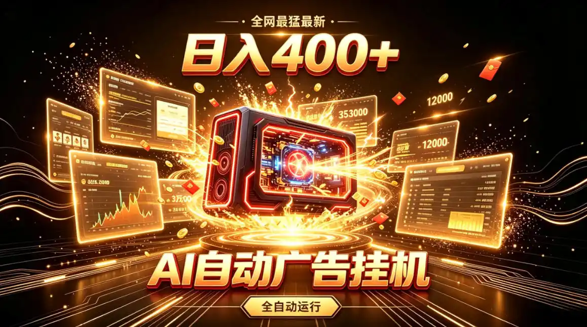 全网最猛最新的AI自动广告挂G，狠收益日入400+，真正做到躺賺式变现【揭秘】-北极星资源库
