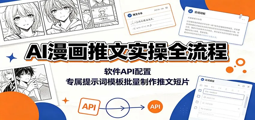 AI漫画推文实操全流程：软件API配置，专属提示词模板批量制作推文短片-北极星资源库